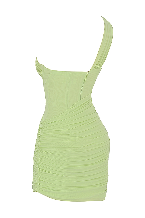 Clementine-Lime Cut Out Mini Dress
