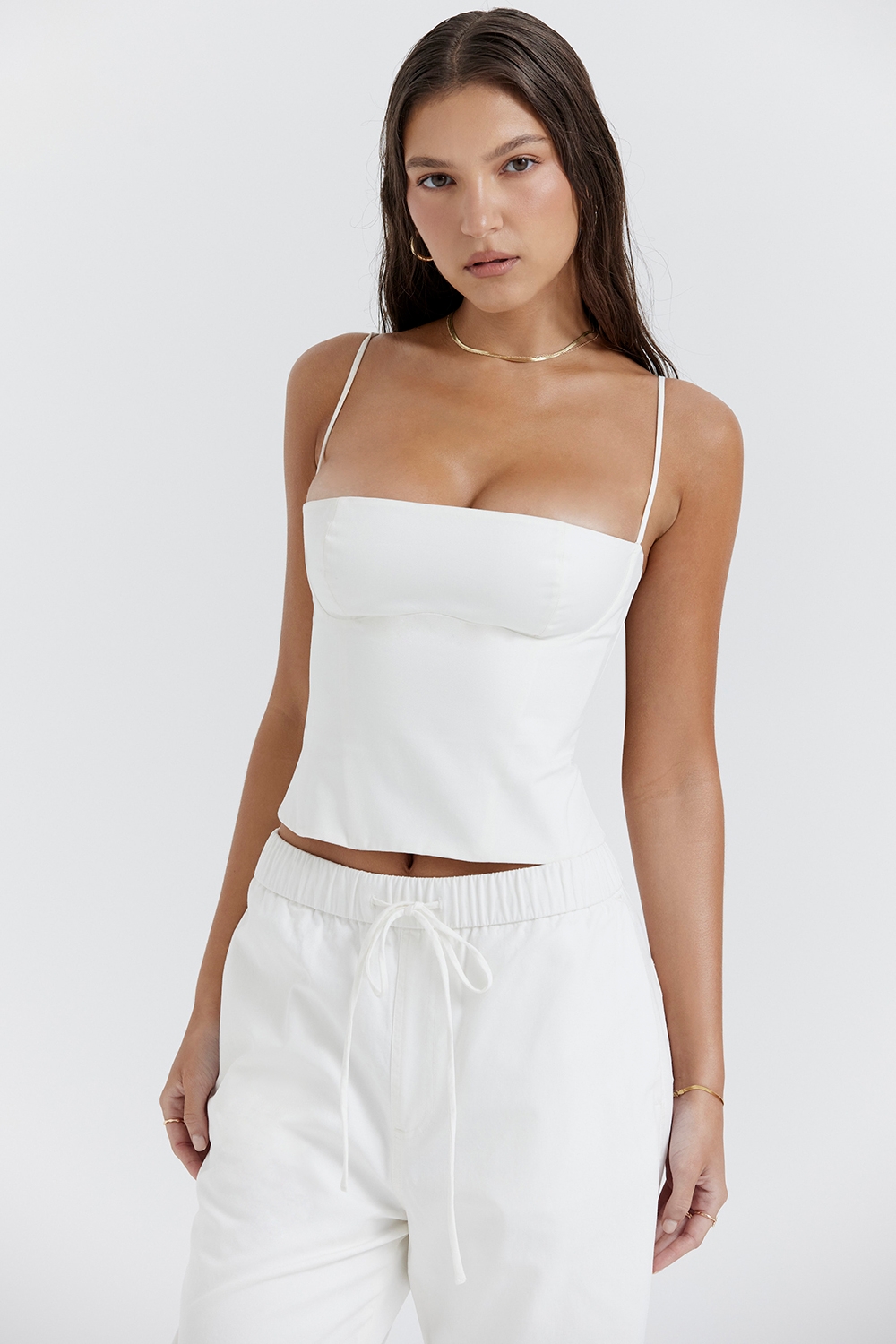 Audette-White Structured Corset