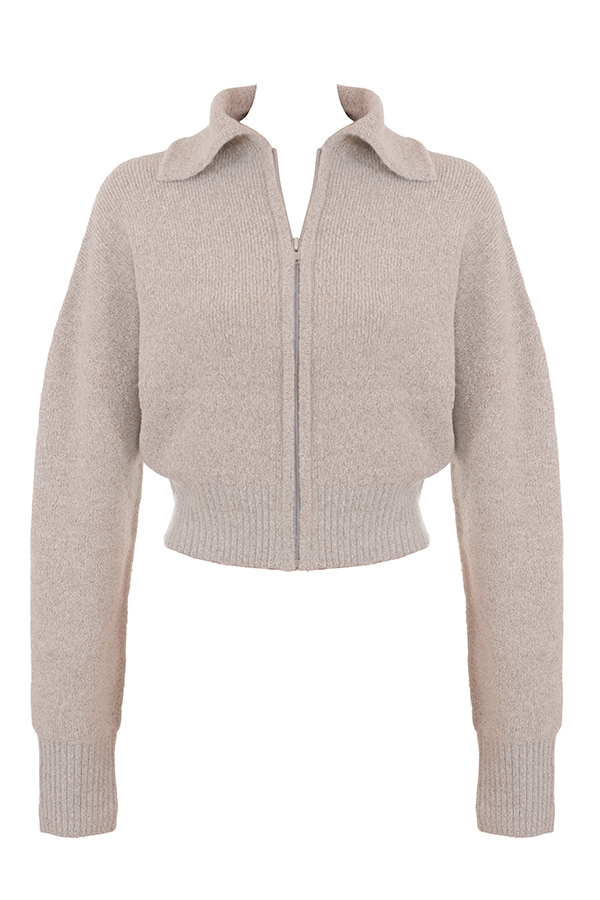 Blaise-Opal Marl Knit Cropped Cardigan - SALE