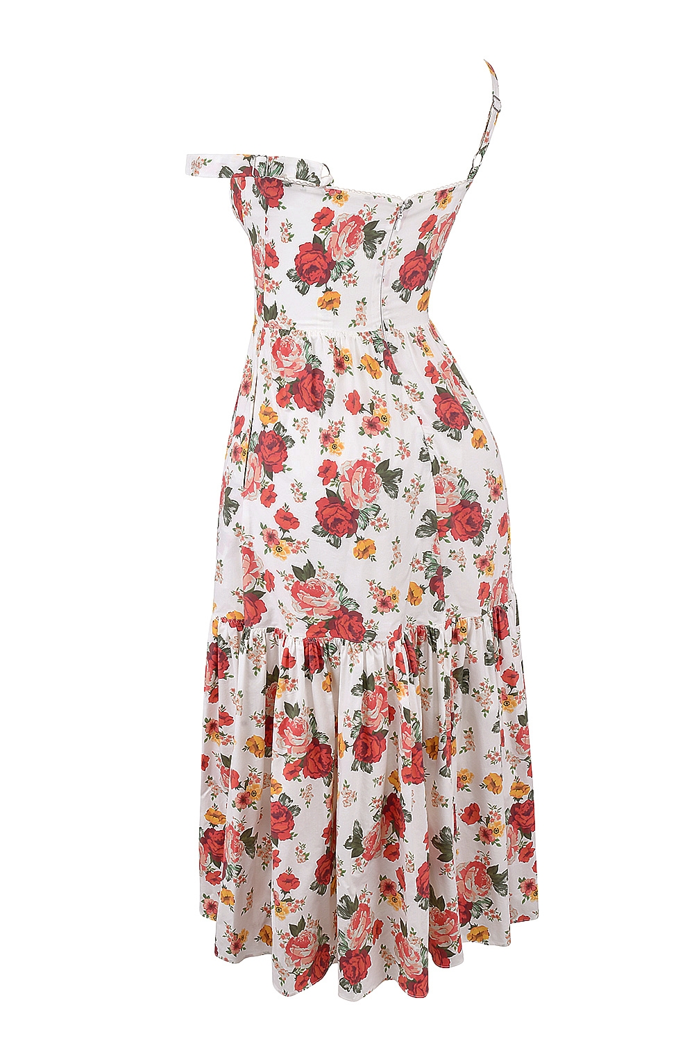 Elia-Italian Rose Print Cotton Midi Sundress