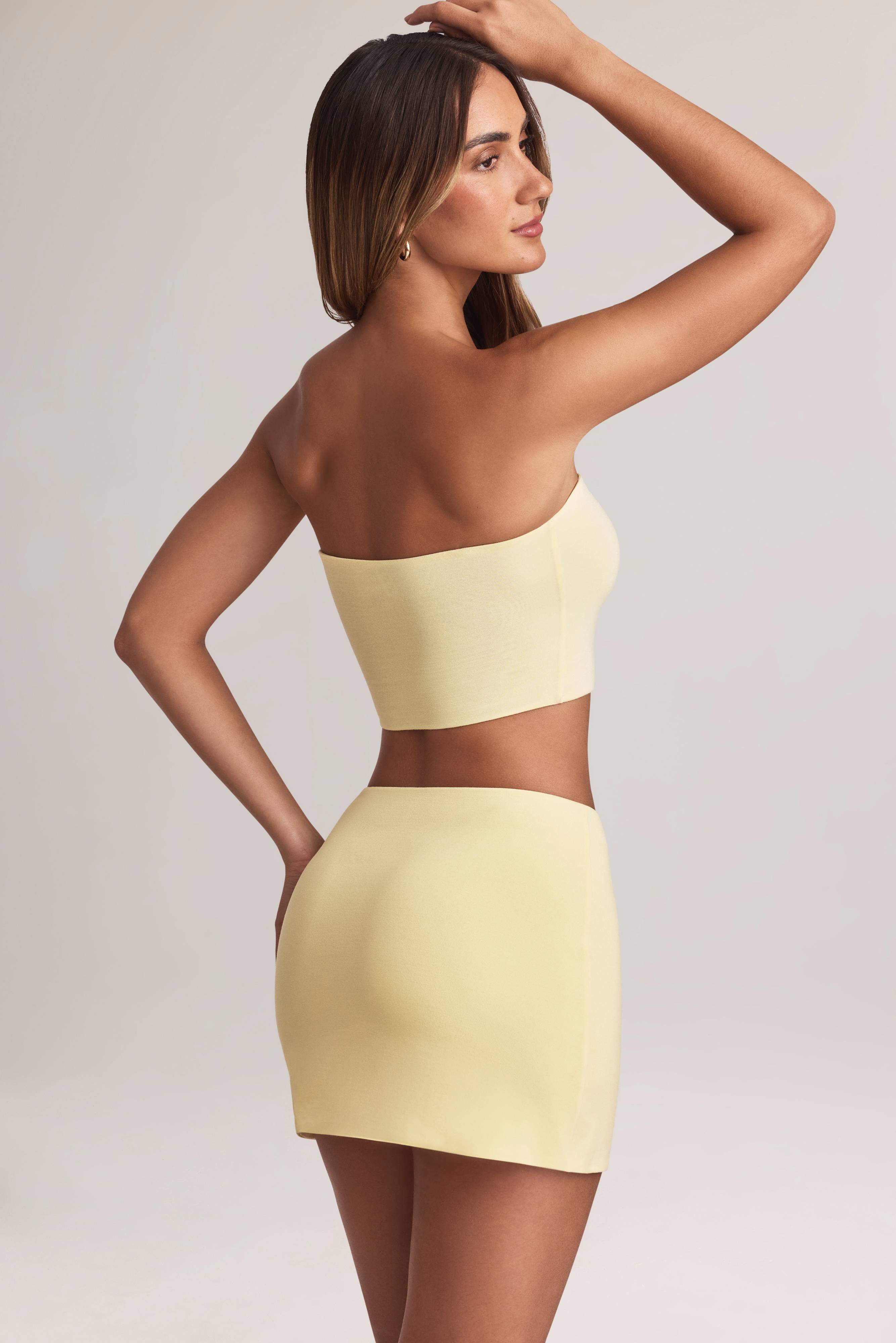 Zuri-Modal Mid-Rise A-Line Mini Skirt in Lemon Sherbet