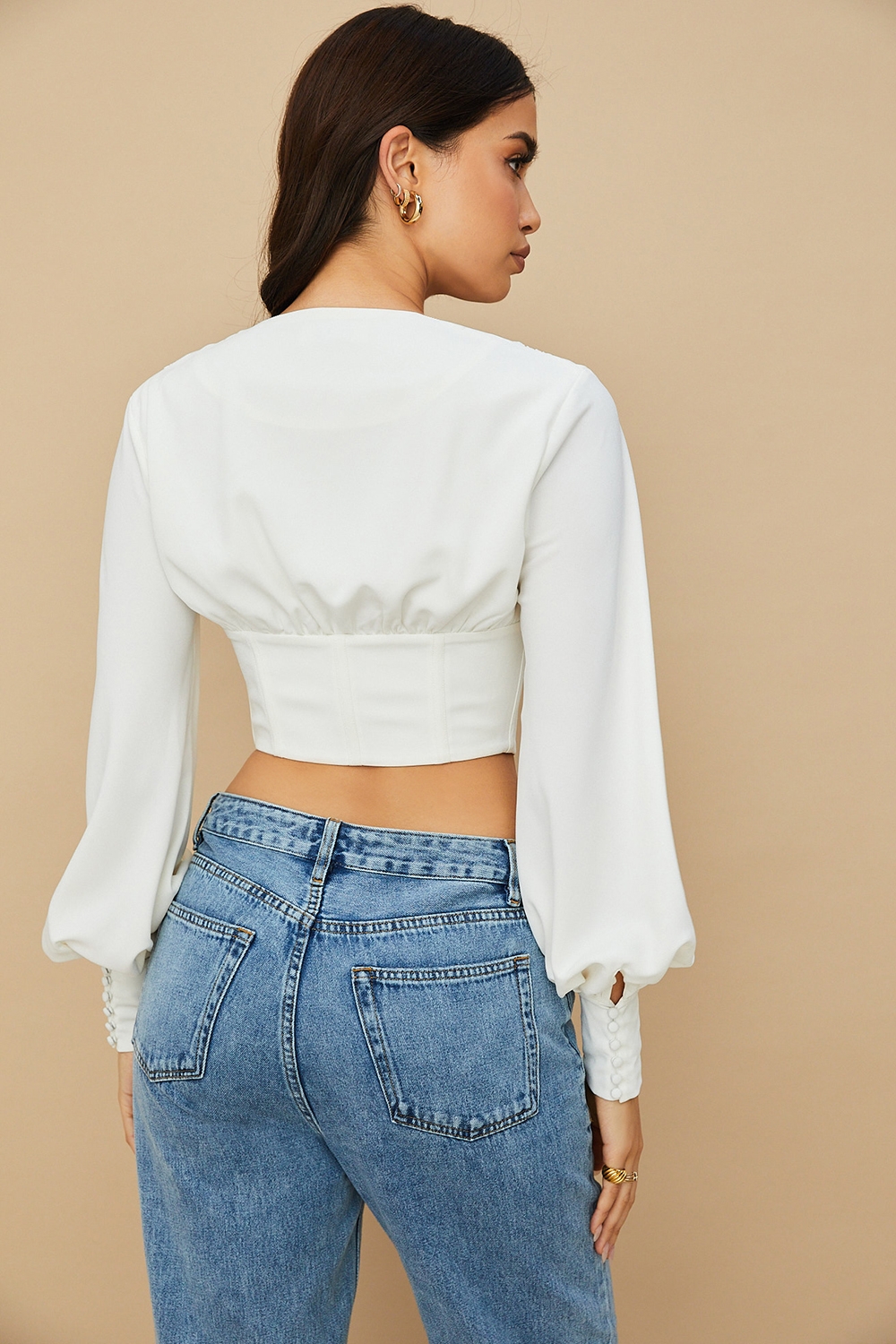 Mirabelle-White Lace Up Corset