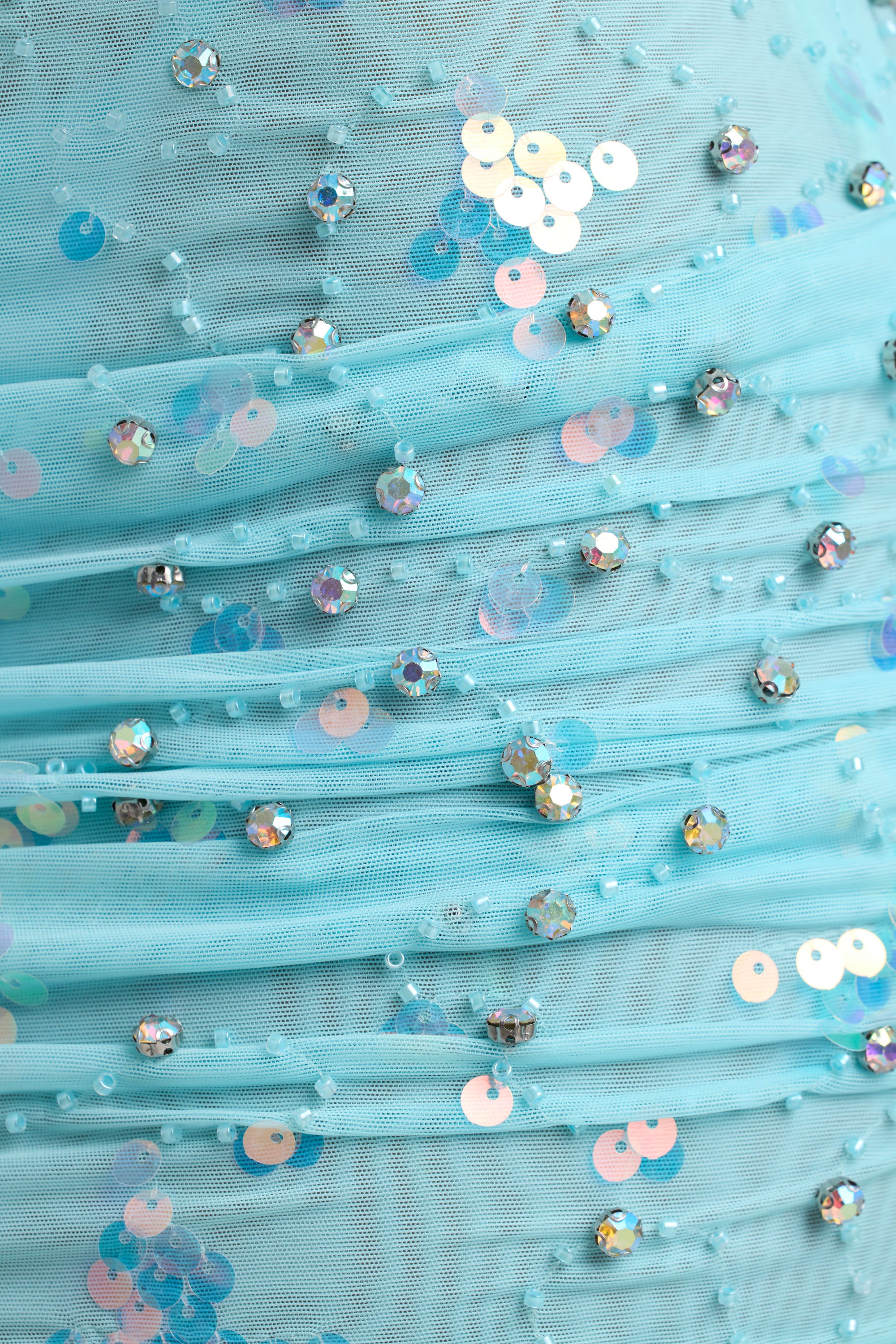 Willow-Ruched Mid-Rise Micro Mini Skirt in Ice Blue