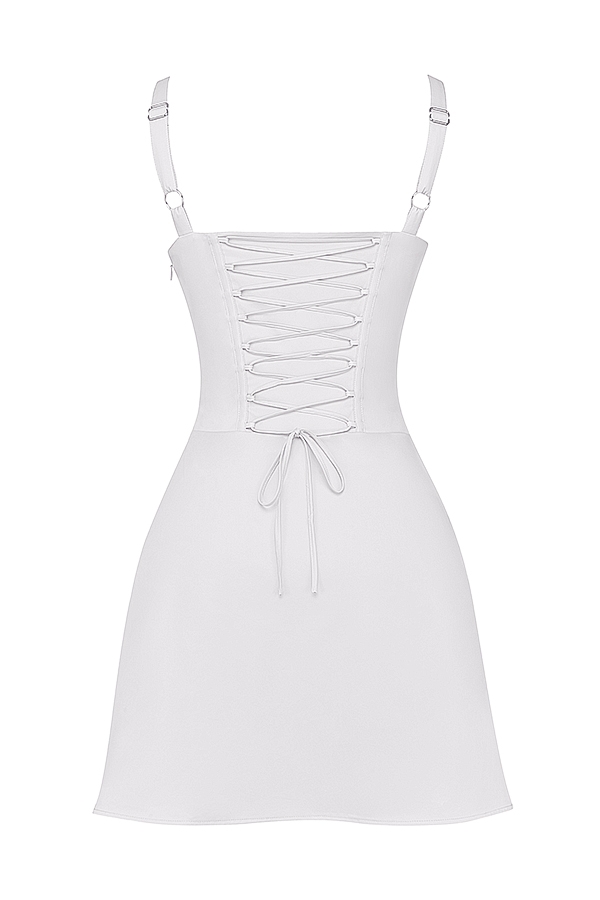 Carlotta-White Corset Mini Dress