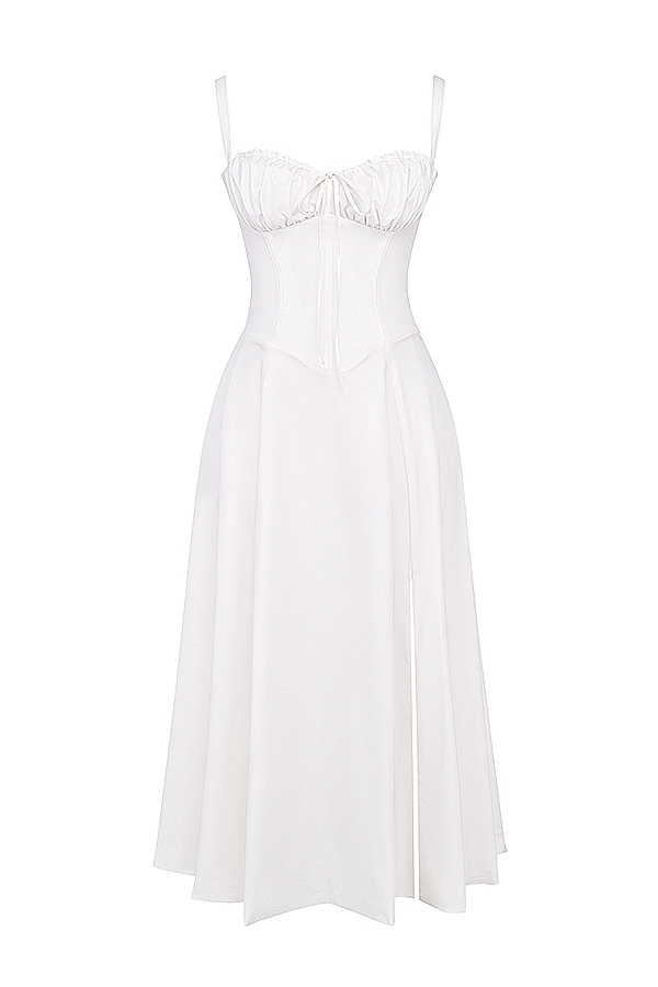 Carmen-White Bustier Sundress