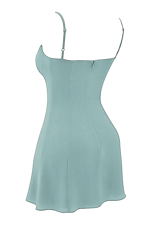 Christiana-Light Jade Mini Dress