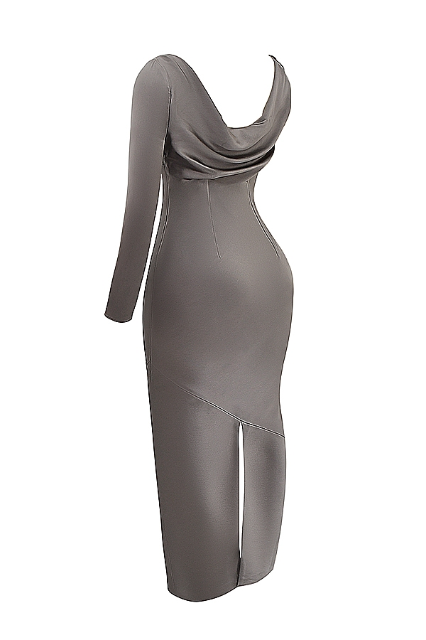 Catiana-Smoke One Sleeve Maxi Dress