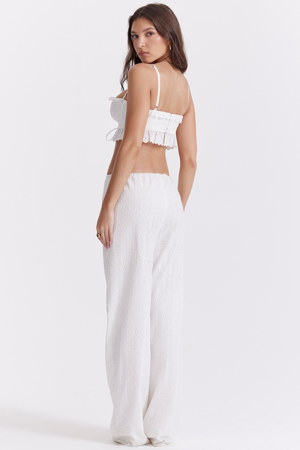 Frankie-White Broderie Anglais Trousers