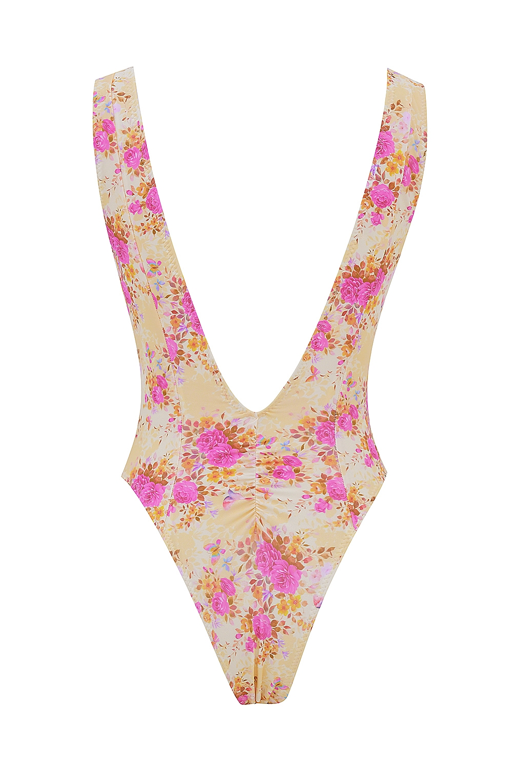 Martinique-Floral Print Plunge Swimsuit