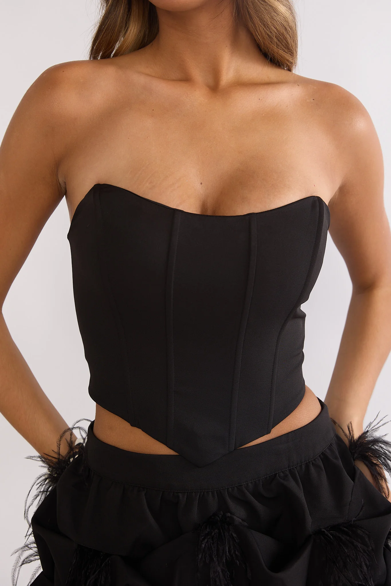 Alyra Structured Corset Top Black