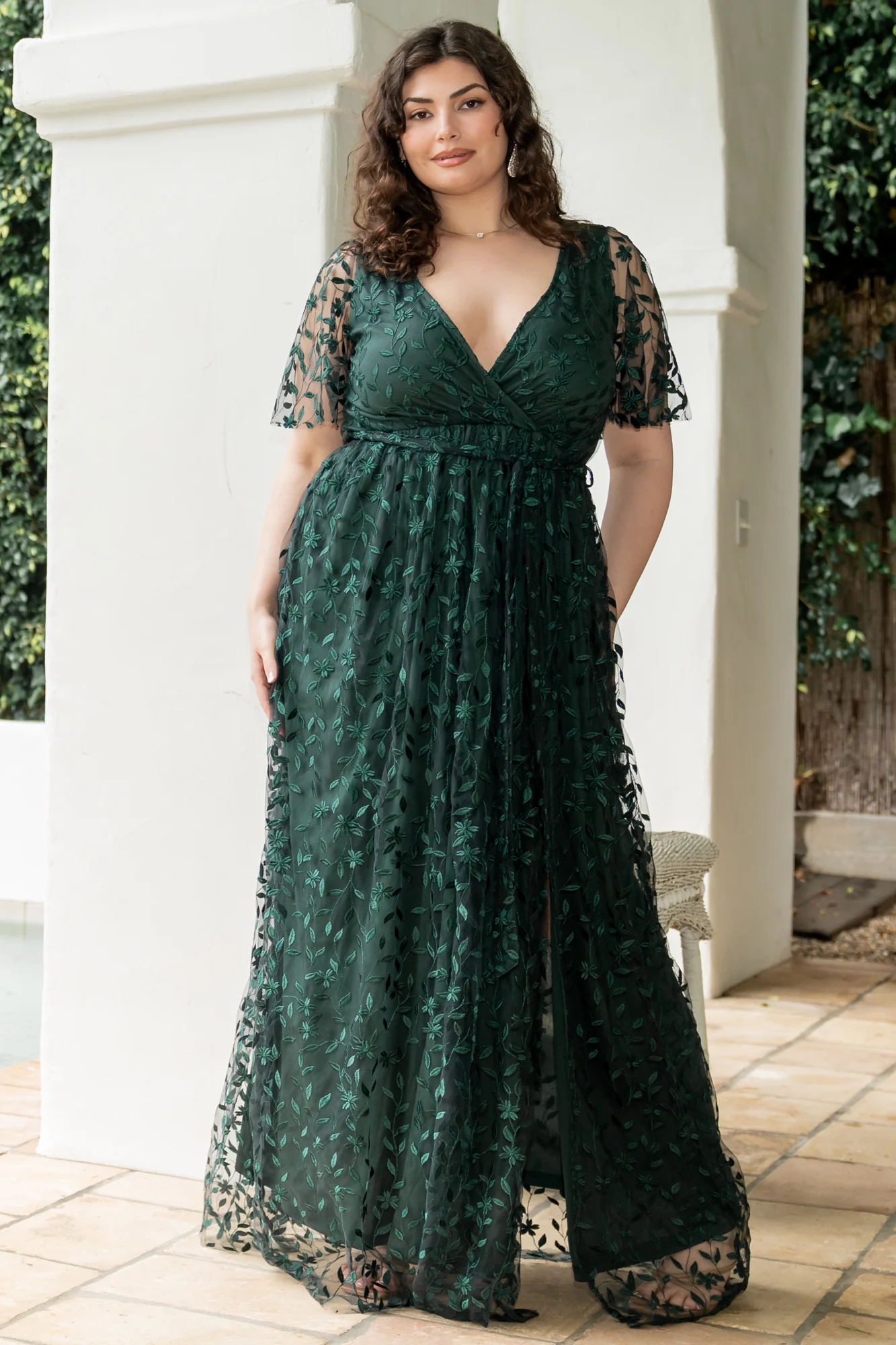 Marseille Embossed Maxi Dress | Green