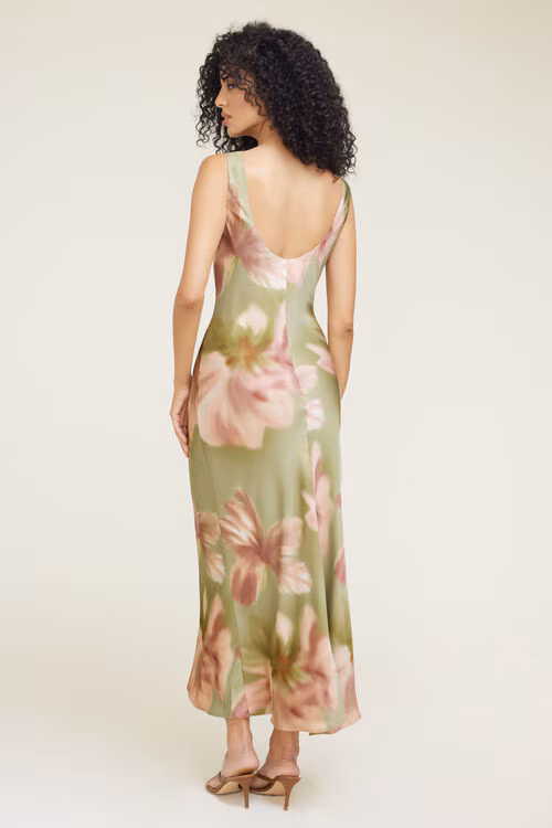 Liora Satin Maxi Slip Dress-Pink Fern