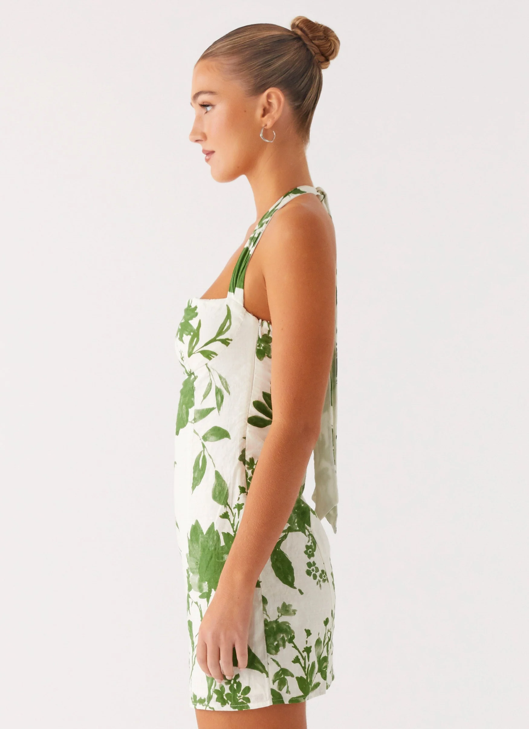 Melora Cotton Mini Dress - Verdant Bloom