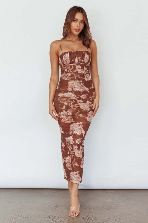 zenya split ruched midi dress black Selfie Leslie Zenya Split Ruched Maxi Dress Butter