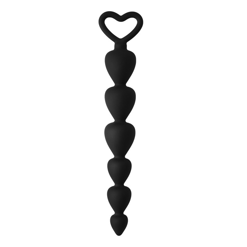 Heart-shaped Anal Stimulation Pulling Ball Silicone Butt Plug