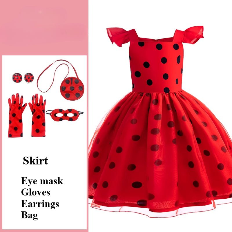 Disfraz de Mariquita para Niños - Disfraz de Cosplay de Mariquita Francesa para Juego de Rol Inspirado en Miraculous - Fantasia Cosera