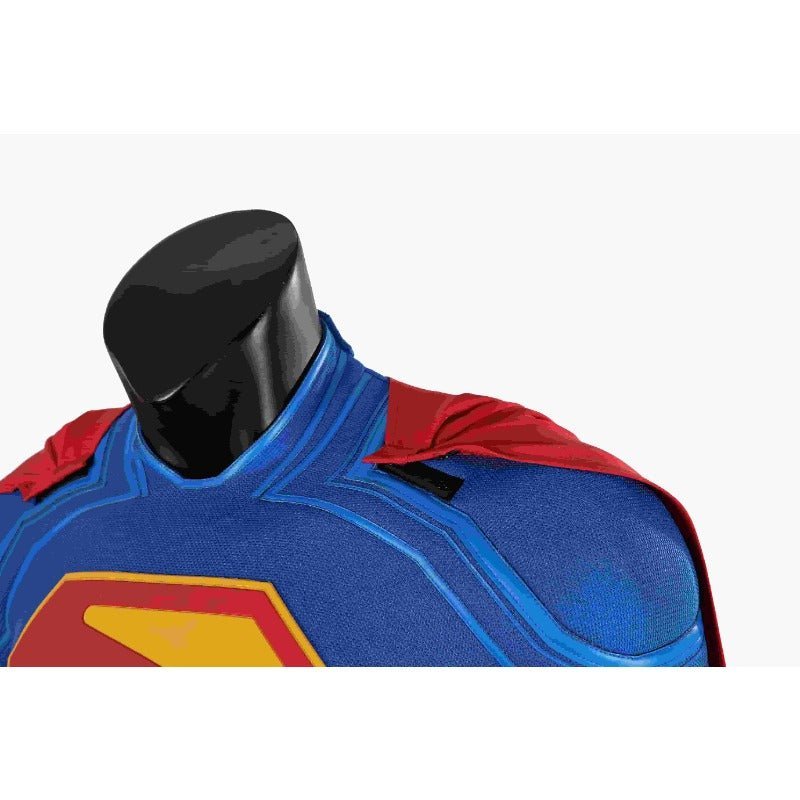 Traje de Cosplay Superhéroe Legado Clark Kent - Bodysuit Azul con Capa Roja - Fantasia Cosera