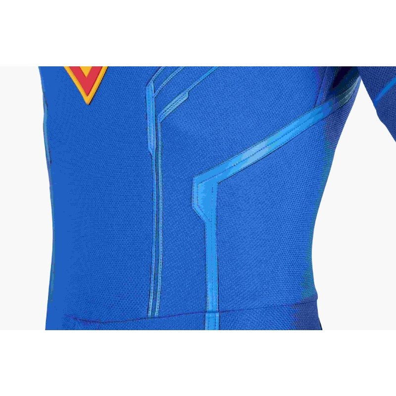 Traje de Cosplay Superhéroe Legado Clark Kent - Bodysuit Azul con Capa Roja - Fantasia Cosera