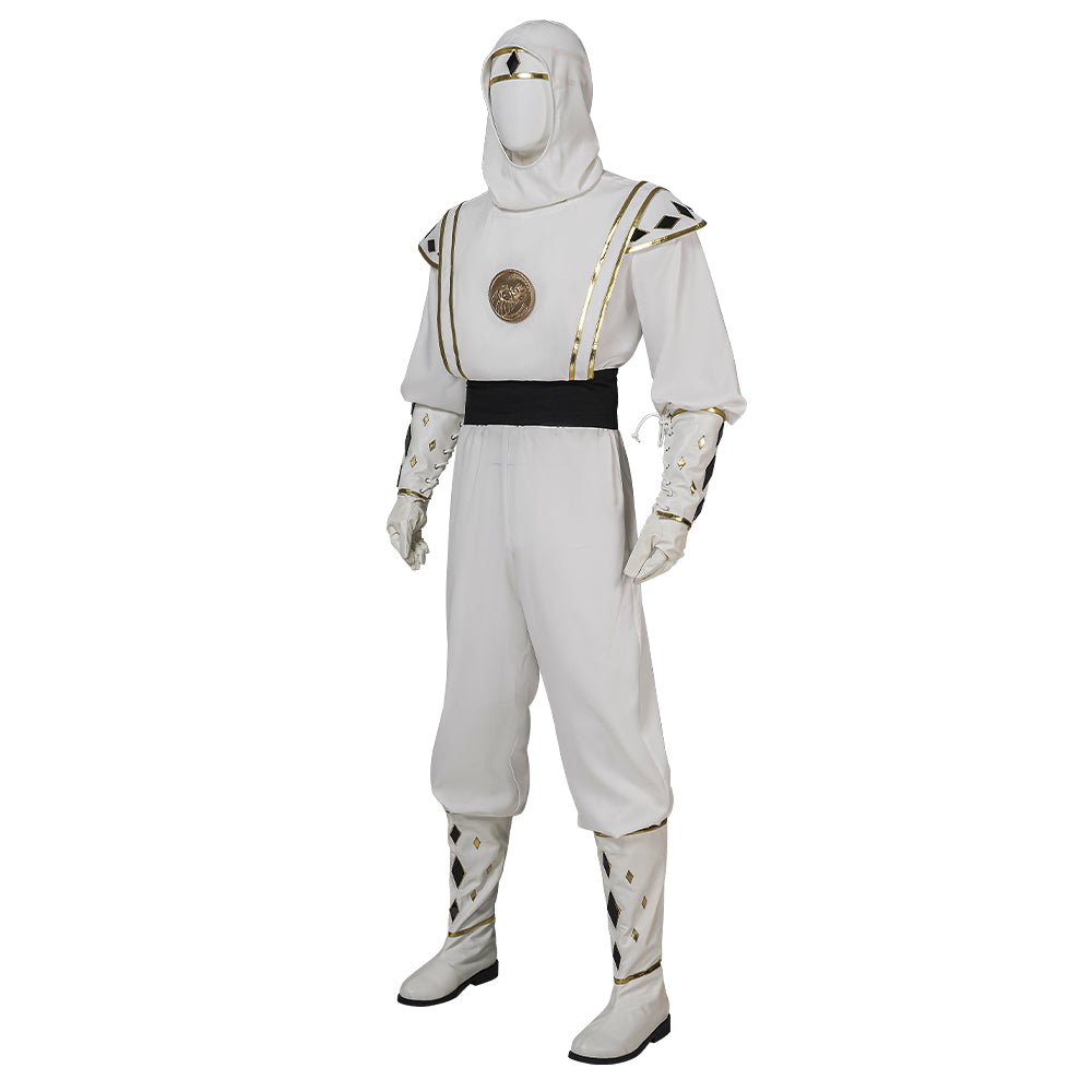 Traje de Cosplay de Power Rangers Ranger Blanco Ninja Tommy Oliver - Fantasia Cosera