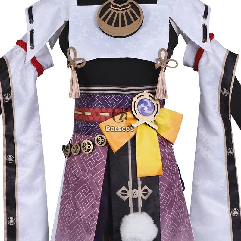 Traje de Cosplay de Kujou Sara de Genshin Impact para Mujer, Disfraz Completo de Halloween con Máscara - Fantasia Cosera
