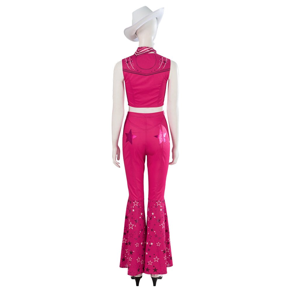 Traje de Cosplay Barbie FAPUCO - Outfit de Vaquera Rosa Hippie Disco de los 70s 80s para Fiesta de Película o Escenario - Fantasia Cosera