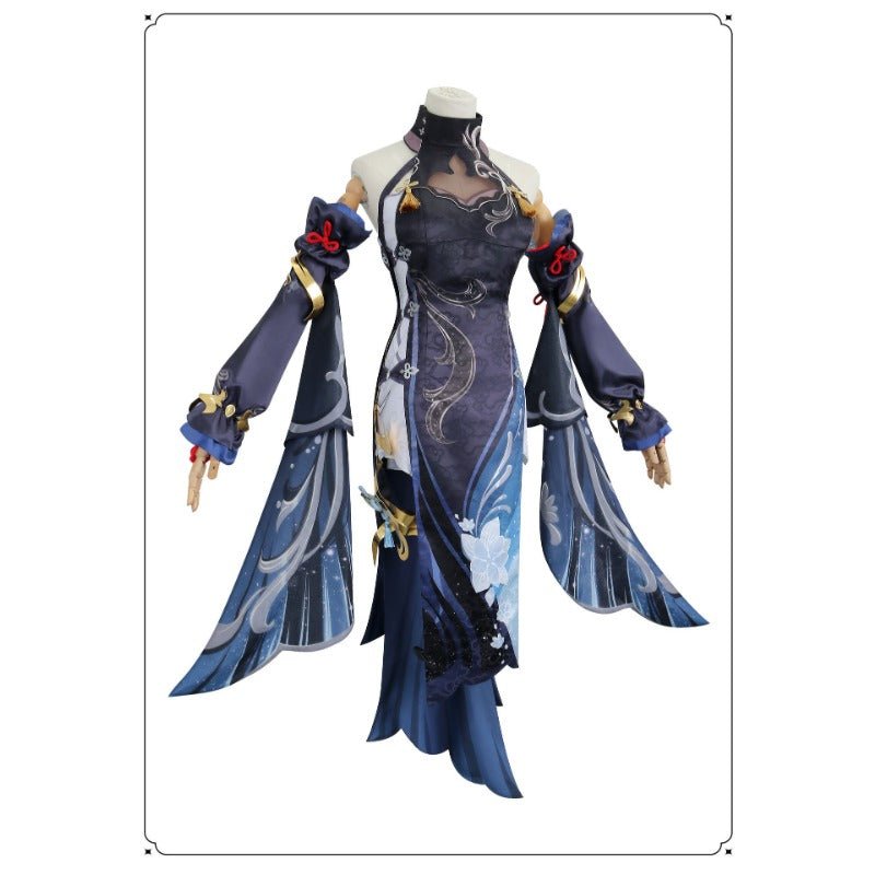 Traje de Cosplay de Shenhe de Genshin Impact – Flor Fría, Rocío Escondido, Elegante Outfit LNY - Fantasia Cosera