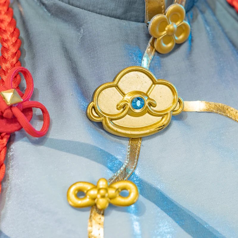 Traje de Cosplay de Shenhe Genshin Impact para Mujer Jumpsuit Elegante Conjunto Completo - Fantasia Cosera