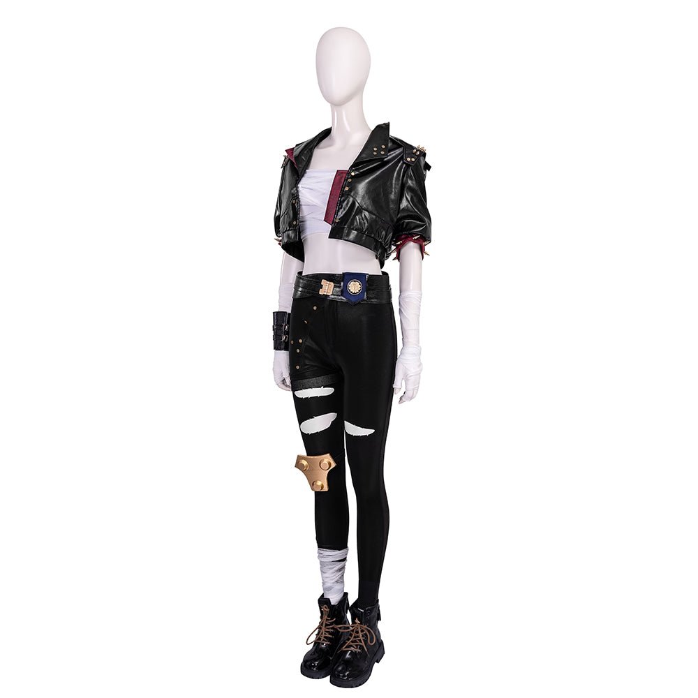 Chaqueta de Cuero Negro Arcane 2 Vi - Traje de Cosplay de Alta Calidad para Gamers - Fantasia Cosera