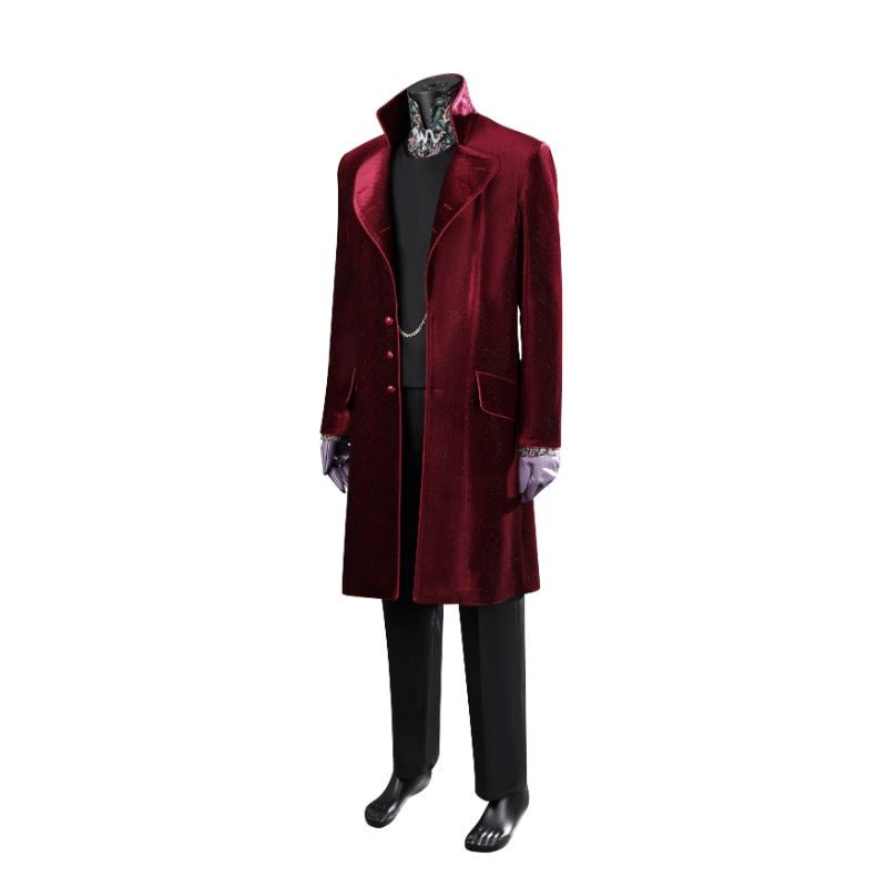 Traje de Cosplay Willy Wonka Rojo 2023 Timothee Chalamet para Halloween - Fantasia Cosera