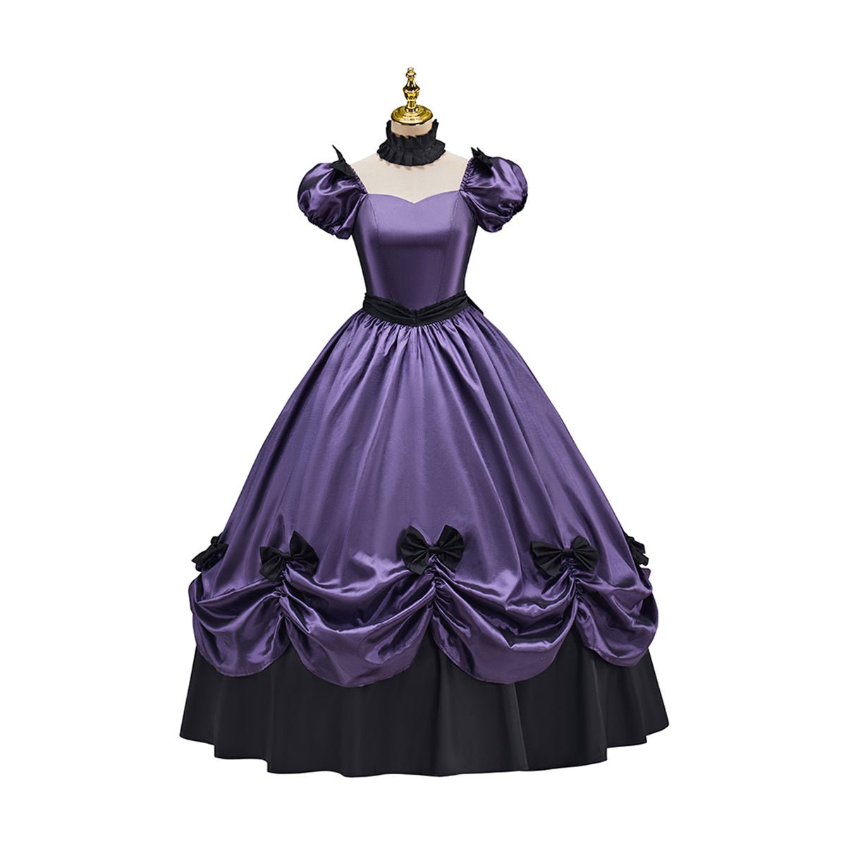 Falda Victoriana Morada Oscura con Lazo para Cosplay - Fantasia Cosera