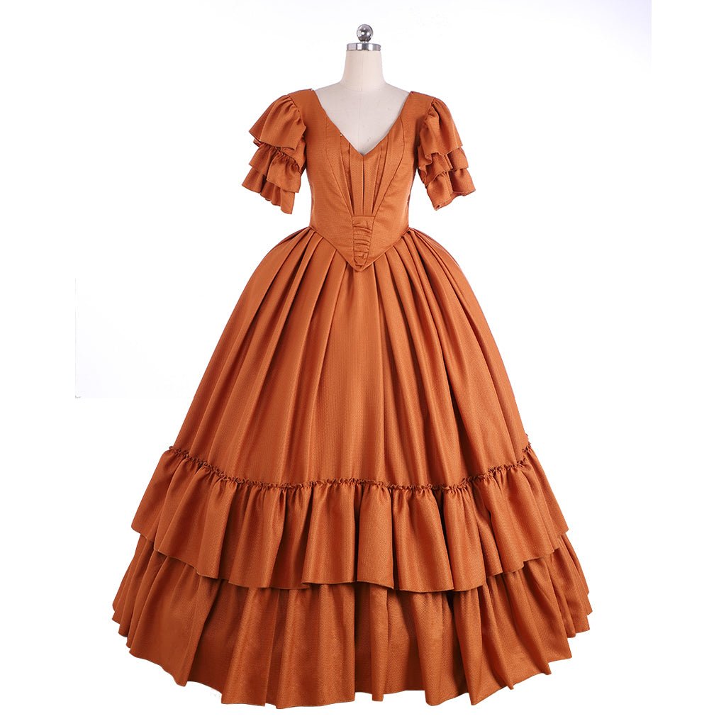 Vestido de Princesa Medieval Victoriano Barroco con Detalles de Volantes para Mujer - Fantasia Cosera