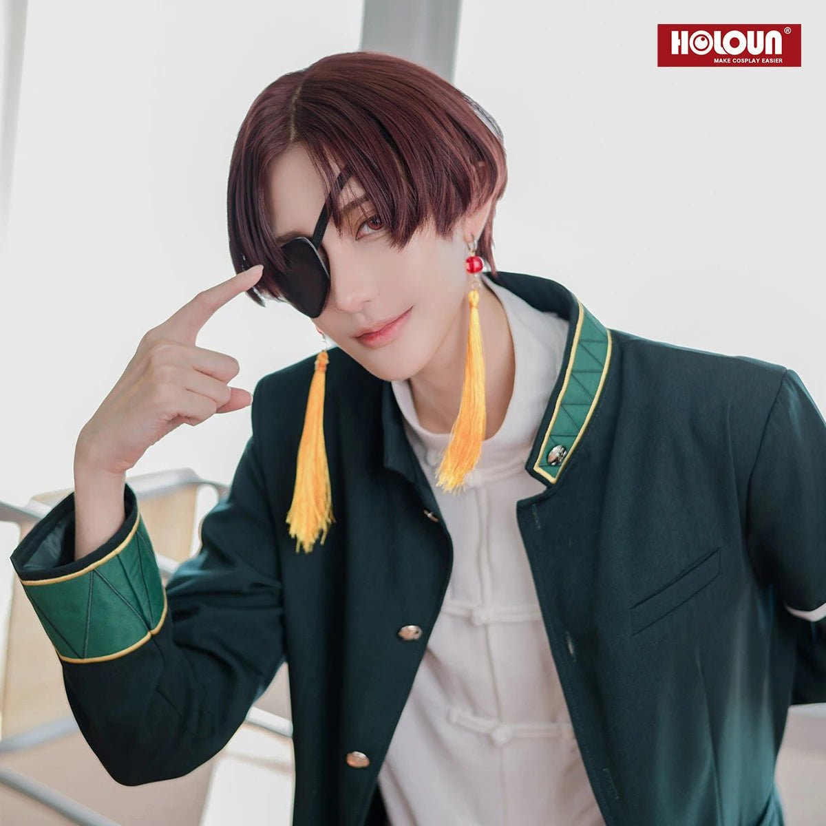 Disfraz de Cosplay de Hayato Suo de Wind Breaker - Chaqueta Verde, Pantalones Negros, Camisa Blanca de Kung Fu, Accesorios - Fantasia Cosera