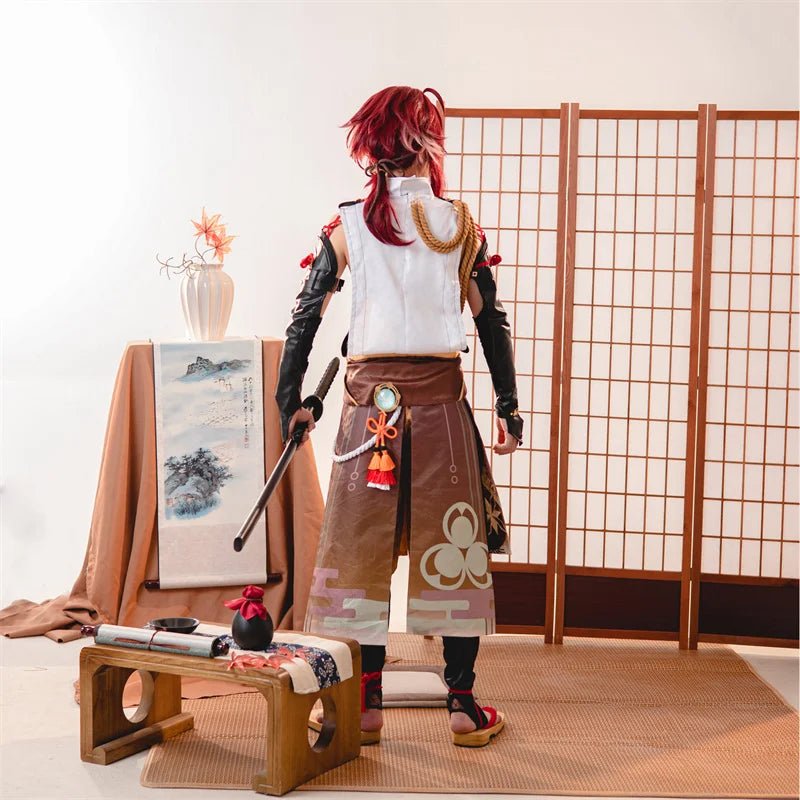 Disfraz de Cosplay de Shikanoin Heizou de Genshin Impact Marrón para Hombre - Conjunto Completo para Halloween - Fantasia Cosera