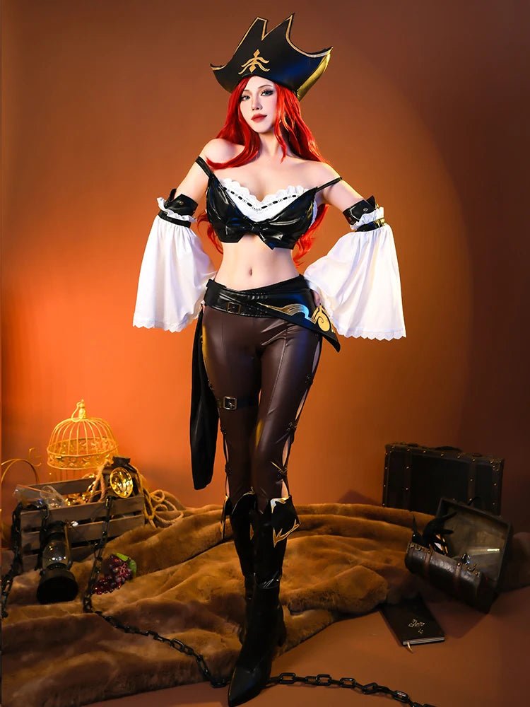 Traje de Cosplay LOL Miss Fortune Cazadora de Recompensas para Mujer - Disfraz de Halloween - Fantasia Cosera