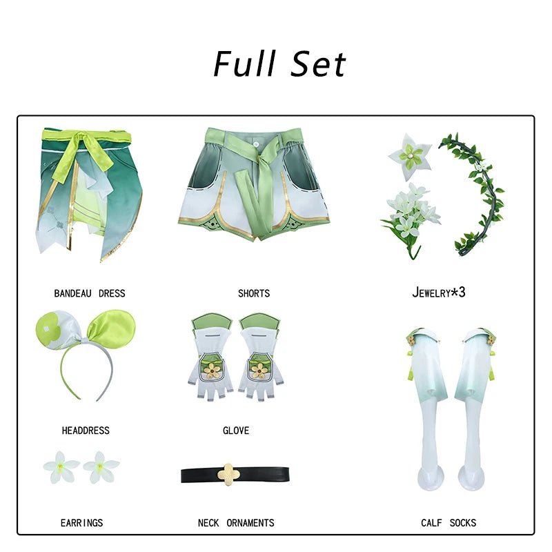 Traje de Cosplay Verina de Juego Wuthering Waves Vestido Verde Resonador Congénito Espectro para Mujer Disfraz de Fiesta de Halloween - Fantasia Cosera