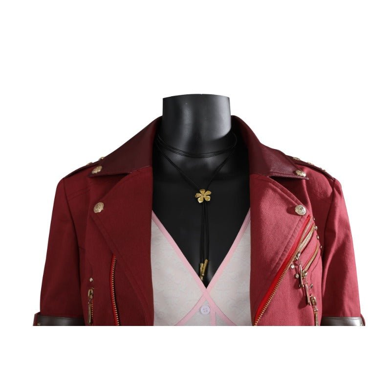 FF7 Traje de Cosplay de Aerith Gainsborough - Abrigo y Vestido Conjunto Completo o Piezas Individuales - Fantasia Cosera