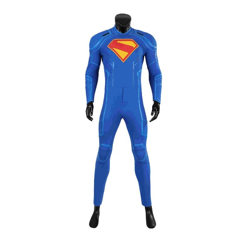 Traje de Cosplay Superhéroe Legado Clark Kent - Bodysuit Azul con Capa Roja - Fantasia Cosera