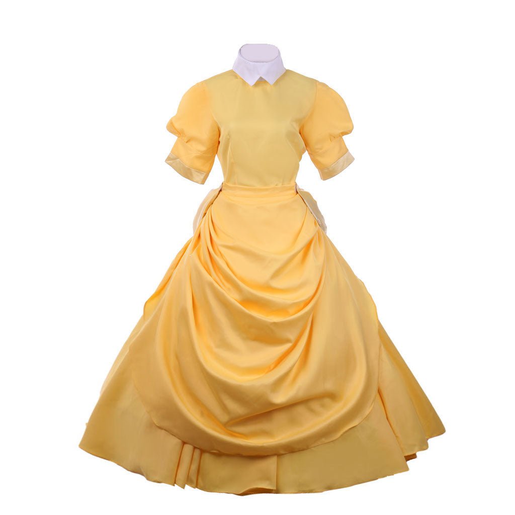 Vestido de Cosplay Jane | Princesa Victoriana Amarillo con Mangas Cortas para Cosplay de Disney - Fantasia Cosera