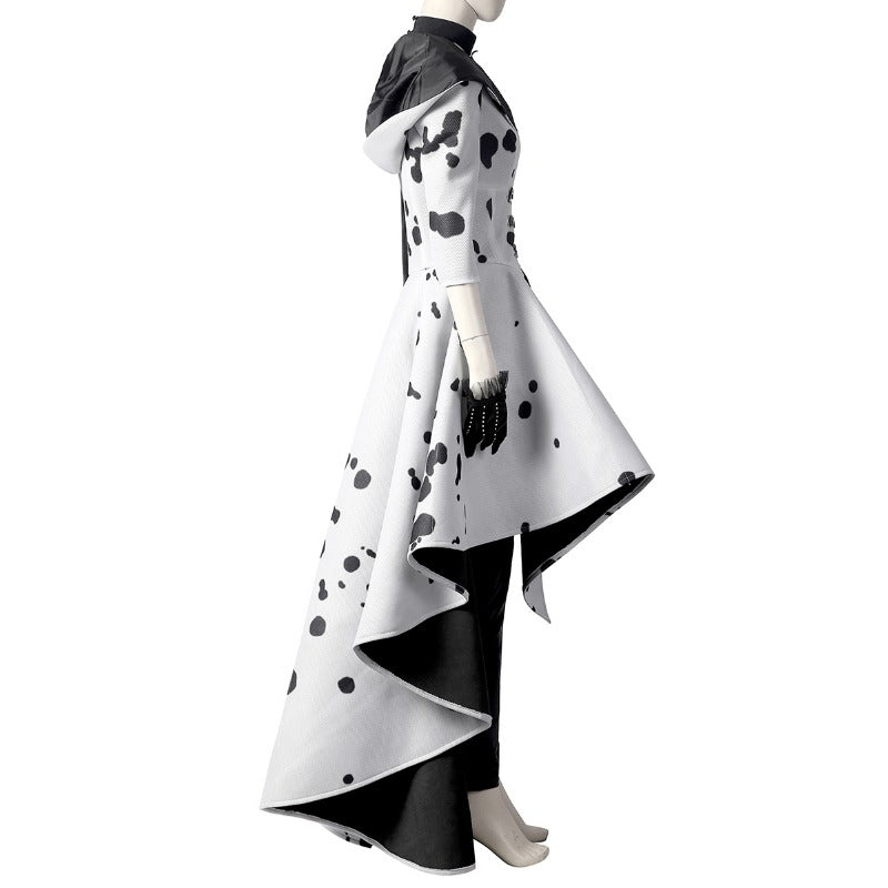 Abrigo de Cosplay Cruella De Vil - Disfraz Elegante Inspirado en la Villana para Halloween y Fiestas - Fantasia Cosera