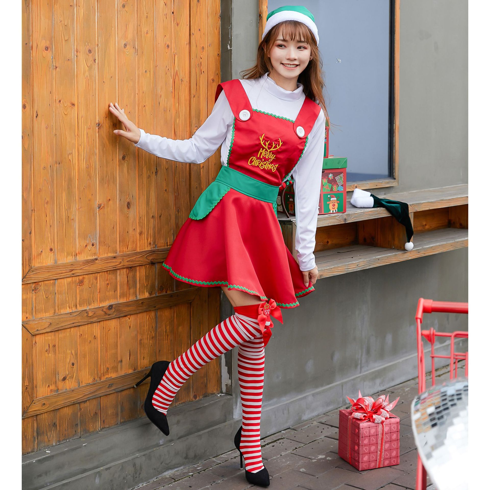 Traje navideño japonés M-XL, dulce traje de Santa japonés para fiestas - Fantasia Cosera