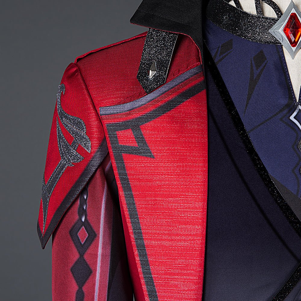 Sumérgete en la Noche con el Traje de Cosplay Diluc Atardecer Carmesí - Genshin Impact - Fantasia Cosera
