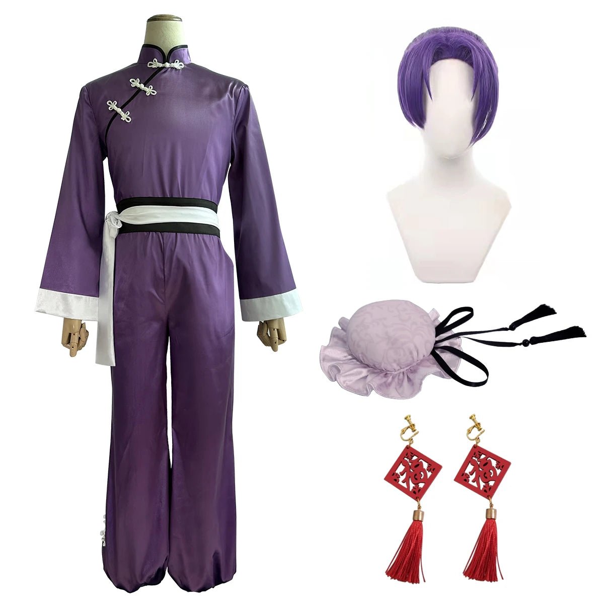 Traje de Cosplay Reo Mikage de Blue Lock - Traje Kung Fu Tang con Peluca de Fibra Sintética Ajustable para Halloween - Fantasia Cosera