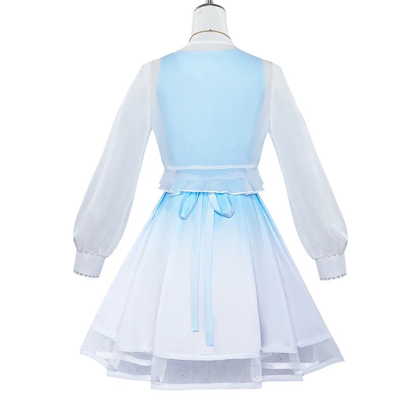 Vestido Original de Genshin Impact Ganyu en Degradé Azul y Blanco para Mujer - Disfraz de Cosplay Elegante para Fiestas de Halloween - Fantasia Cosera