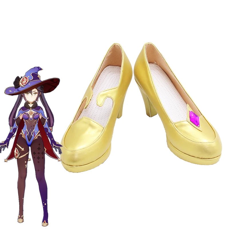 Zapatos de Cosplay de Mona de Genshin Impact - Tacón Alto para Mujer - Calzado para Halloween y Cosplay - Fantasia Cosera