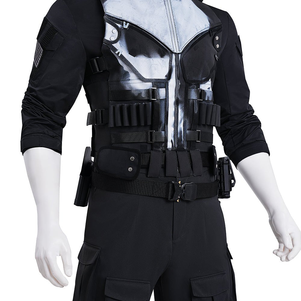 Traje de Cosplay Punisher de Daredevil: Nacido de Nuevo para Fans de la Serie de TV - Fantasia Cosera