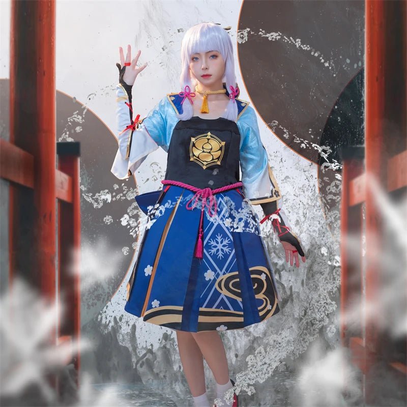 Traje de Cosplay Genshin Impact Kamisato Ayaka para Mujer - Vestido para Halloween y Role Play - Fantasia Cosera