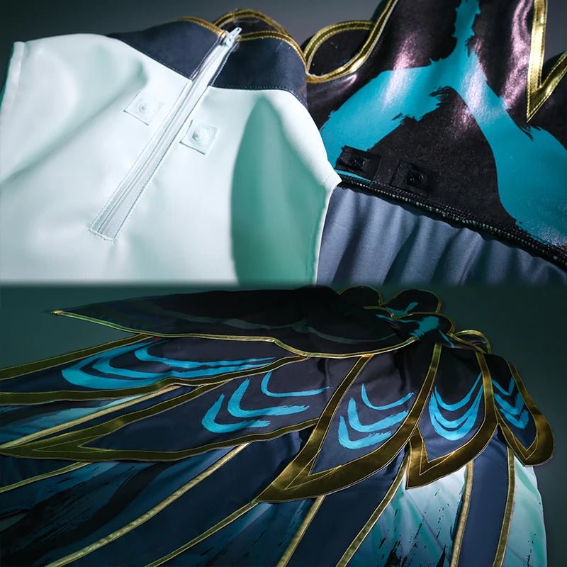 Traje de Cosplay de Xayah Calligraphia de LOL - Vestido de Estilo Chino para Halloween y Eventos - Fantasia Cosera