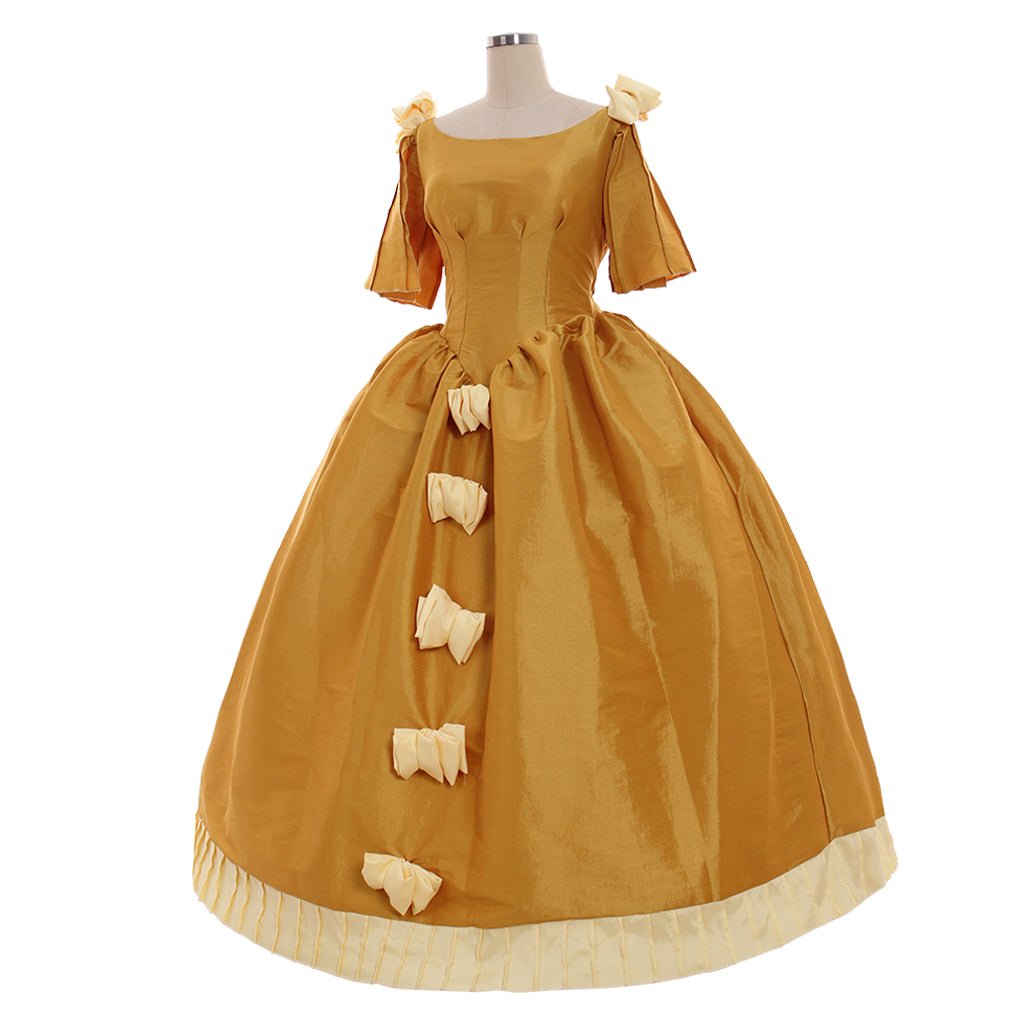 Vestido Aristócrata Medieval a Medida | Vestido de Noche Gótico Victoriano Amarillo Rococo - Fantasia Cosera