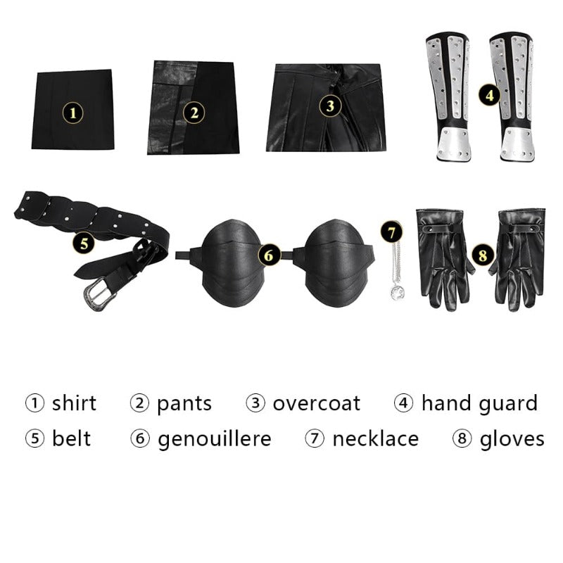 Traje de Cosplay de Geralt de The Witcher 3: Caza Salvaje para Hombre - Abrigo, Pantalones y Camisa - Fantasia Cosera