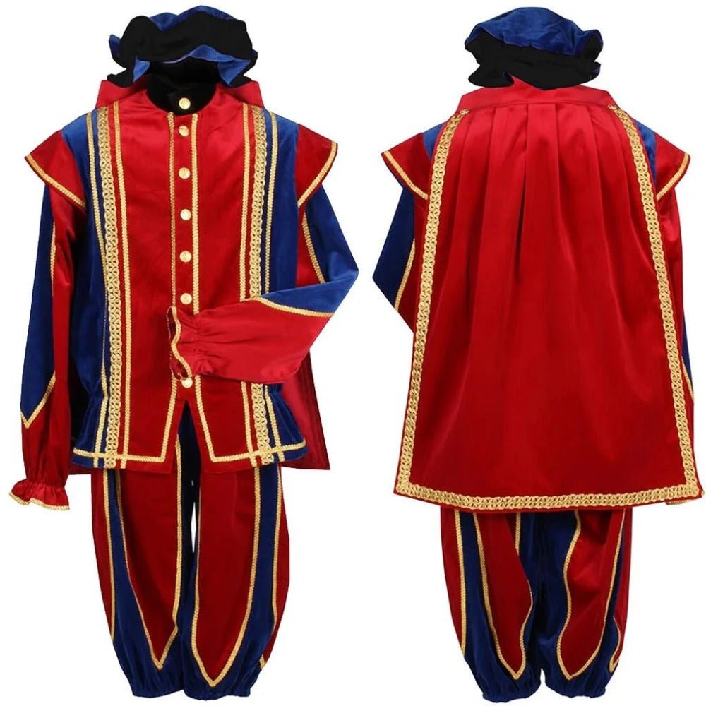 Traje de Cosplay de Pedro el Negro para Hombres - Traje Tradicional de Fiesta Tudor en Terciopelo con Vestido de Baile - Fantasia Cosera